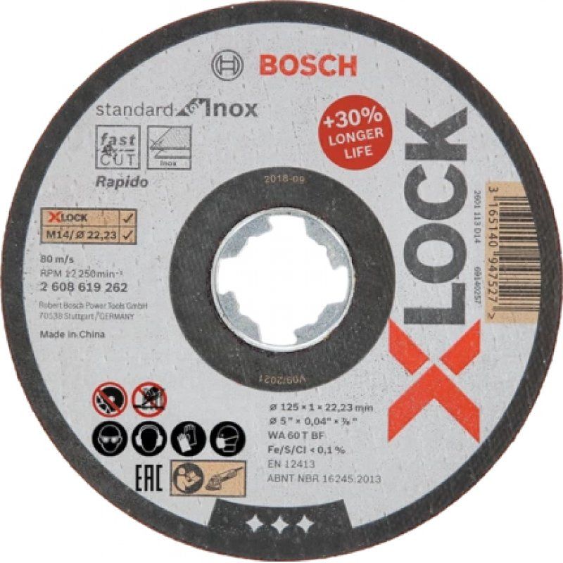 Bosc X-LOCK Trennsch. 125x1,0 Std f INOX | 2608619262 gerade