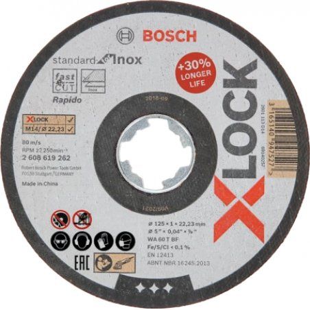 Bosc X-LOCK Trennsch. 125x1,0 Std f INOX | 2608619262 gerade