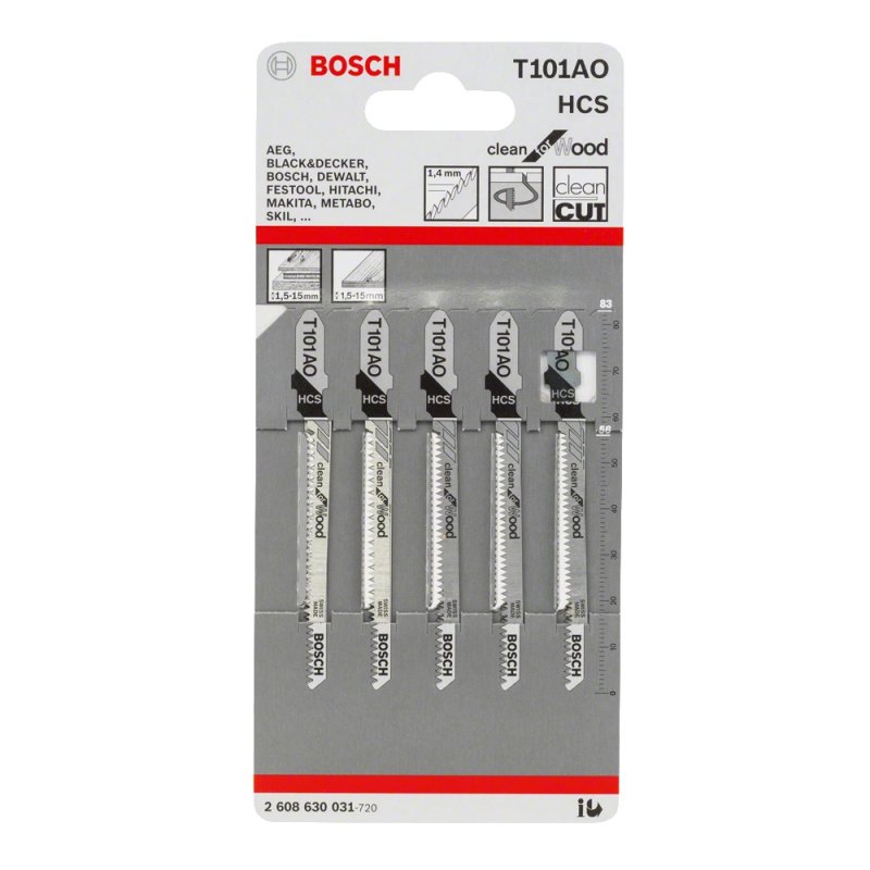 Bosch Lames de scie sauteuse T 101 AO Clean for Wood