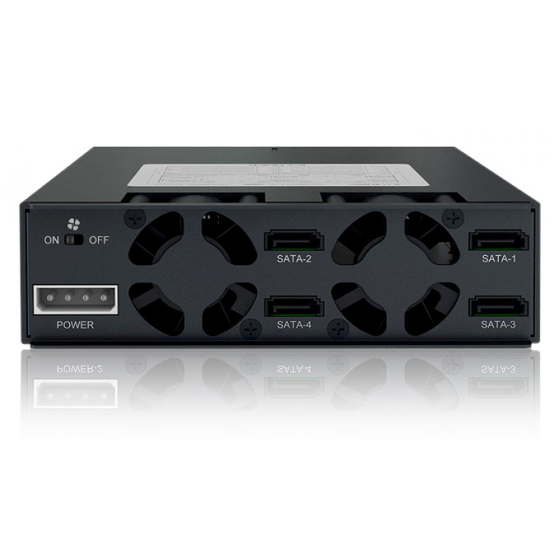 Icy Dock MB994SP-4SB-1 Obturateur de baie de lecteur 13,3 cm (5.25") Panneau de support Noir