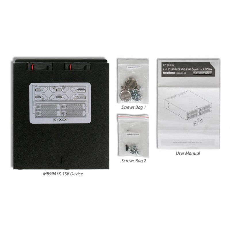 Icy Dock MB994SK-1B Obturateur de baie de lecteur Noir