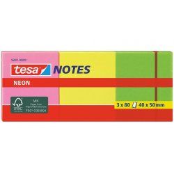 TESA 56001 Post-it Rectangle Vert, Rose, Jaune 80 feuilles Auto-adhésif