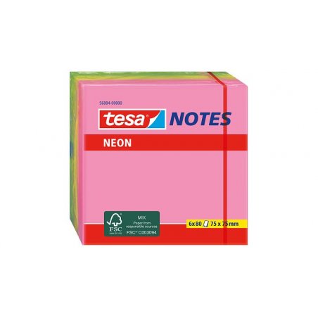 TESA 56004 Post-it Carré Multicolore 80 feuilles Auto-adhésif