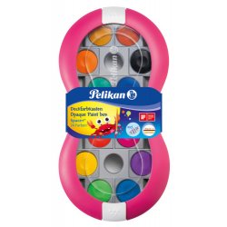 Pelikan Deckfarbkasten Space+ 24 water based paint Black, Blue, Brown, Green, Magenta, Orange, Pink, Red, Violet, Yellow