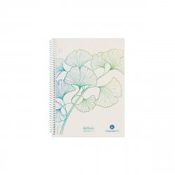 Herl Spiralblock kar. A5 Bl. 70 - Ginkgo | GREENline / Blauer Engel UZ 14b