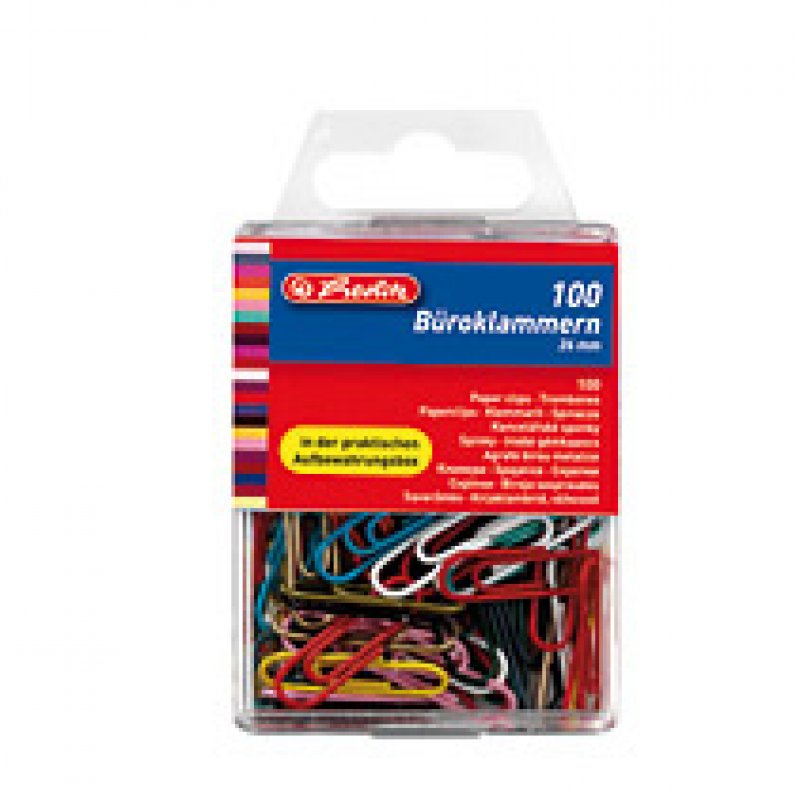 Herlitz 08760811 paper clip Metal, Plastic 100 pc(s)