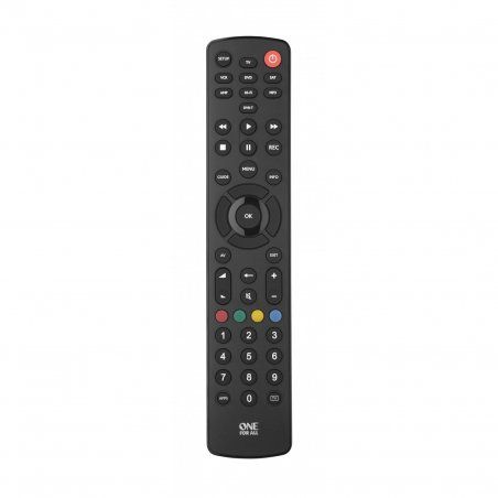 One For All Basic Contour 8 télécommande IR Wireless TV, Boitier décodeur TV, DVD/Blu-ray, Barre de son Appuyez sur l