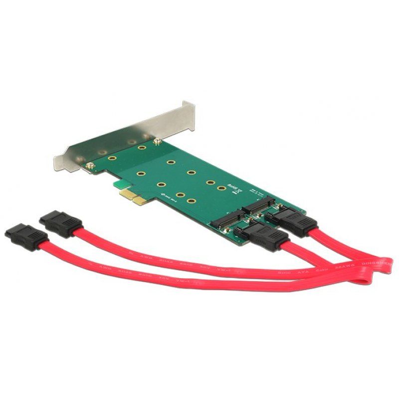 DeLOCK PCIe x1  2 x M.2 Key B Low Profi