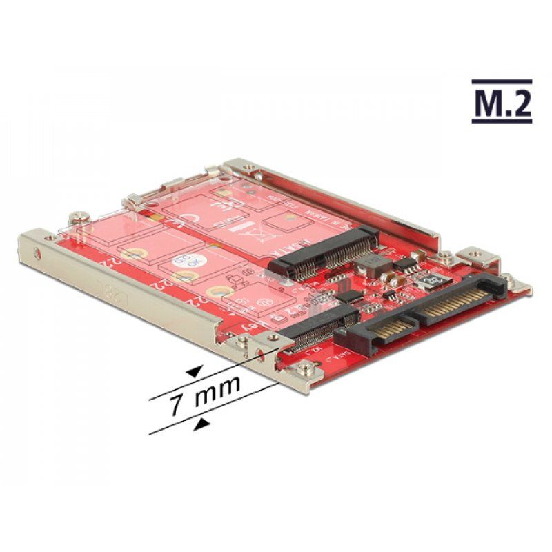 DeLOCK SATA 22Pin  M.2 / mSATA 7mm 2,5" | Konverter