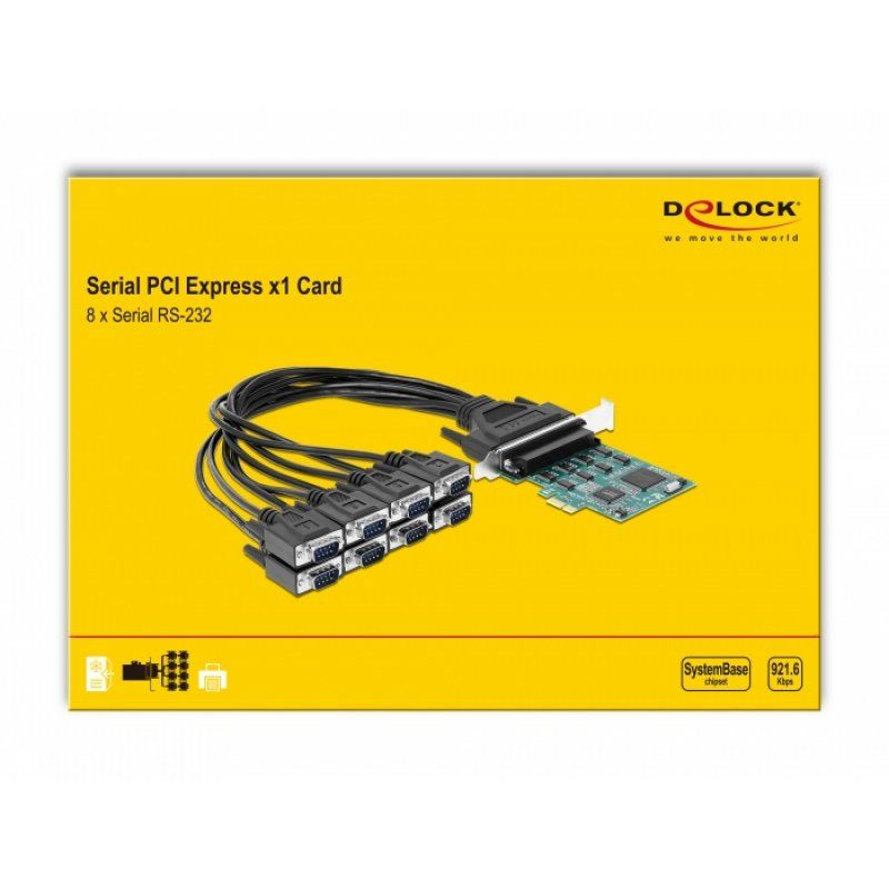 DeLOCK PCIe Karte 8xSeriell RS-232 DB9