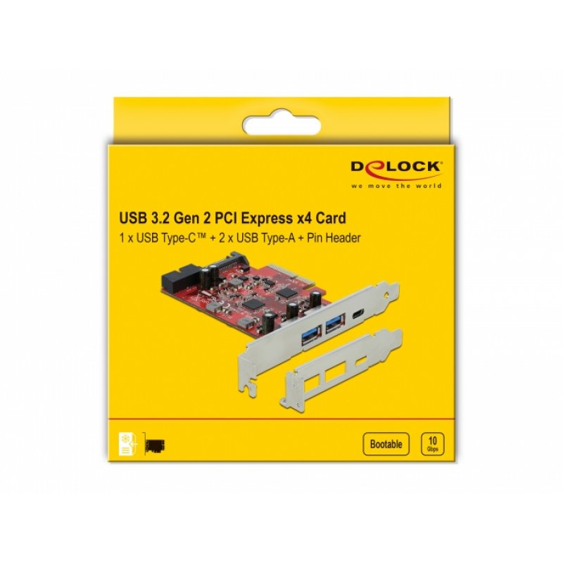 DeLOCK PCIe x41x USB-C/2xUSB-A/1xUSB3.0