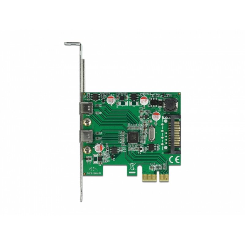 DeLOCK PCI Express x1 Card to 2 x external SuperSpeed USB (USB 3.2 Gen 1) USB Type-C™ female carte et adaptateur d'int