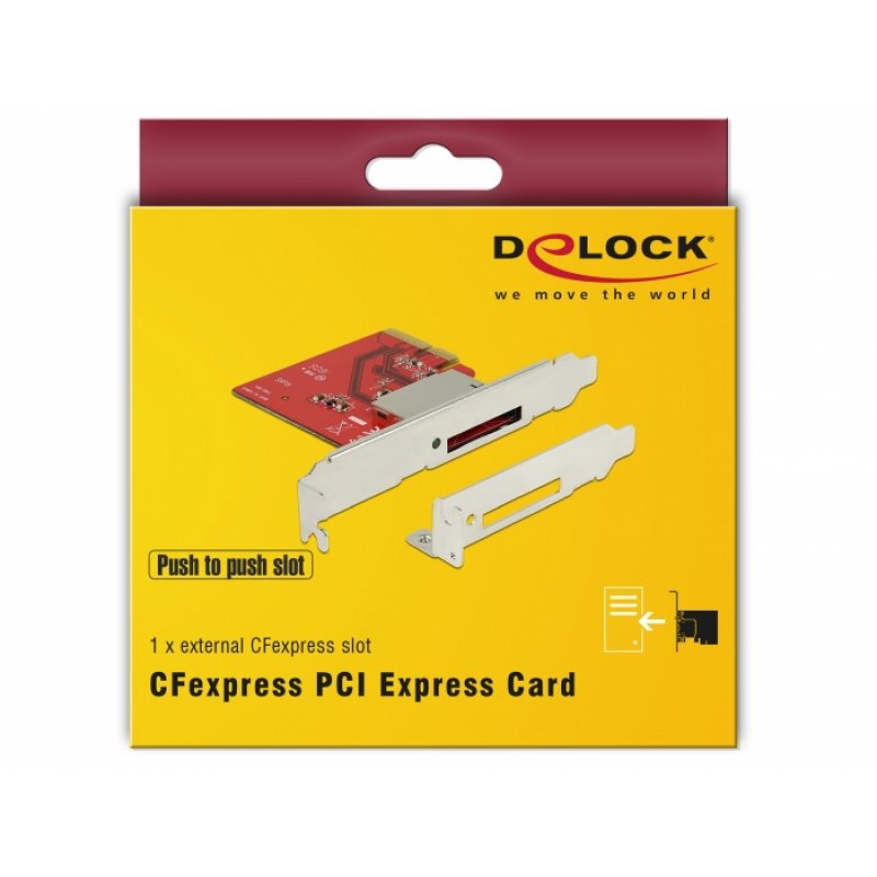 DeLOCK 91748 lecteur de carte mémoire PCI Express Interne Métallique, Rouge