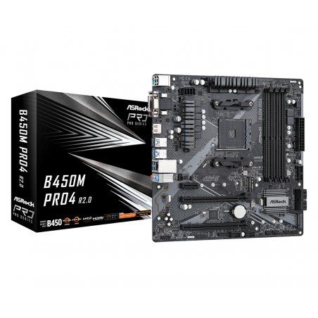 STOCK1 - Asrock B450M Pro4 R2.0 AMD B450 Emplacement AM4 micro ATX