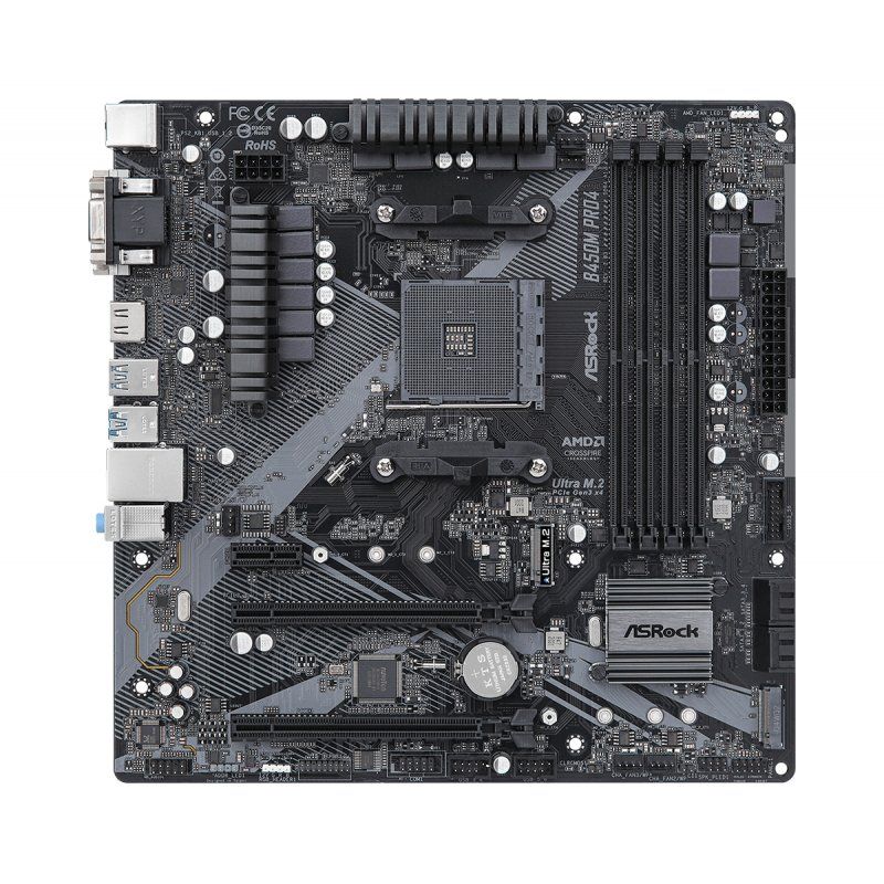 STOCK1 - Asrock B450M Pro4 R2.0 AMD B450 Emplacement AM4 micro ATX