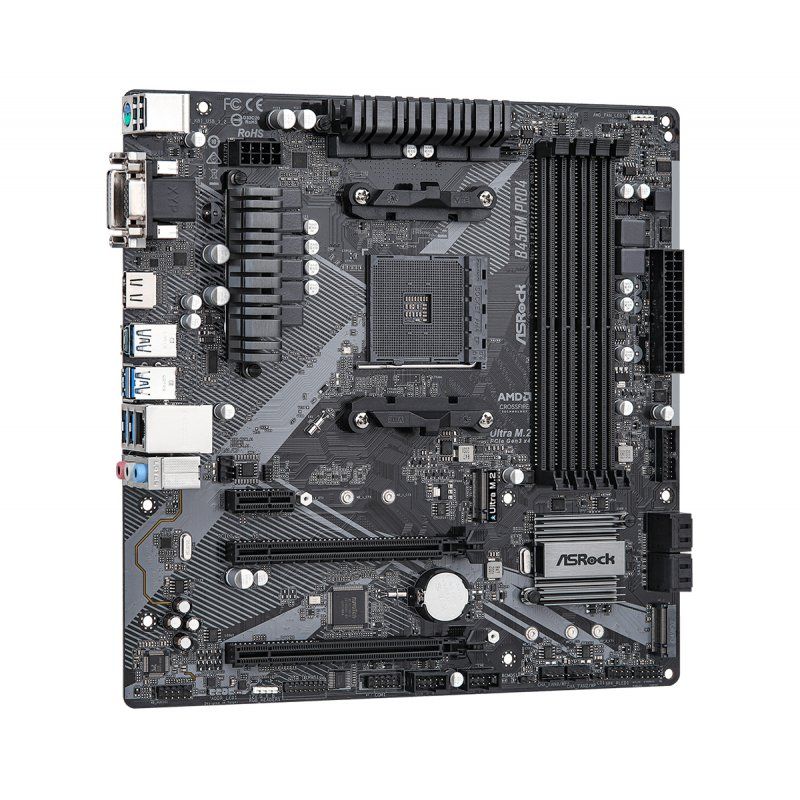 STOCK1 - Asrock B450M Pro4 R2.0 AMD B450 Emplacement AM4 micro ATX