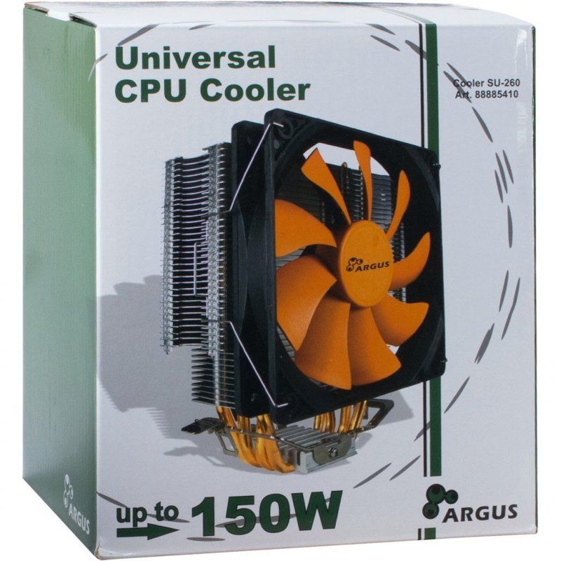 Inter-Tech Argus SU-260 Processor Cooler 12 cm Black, Orange