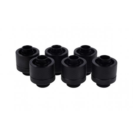 Alphacool compatible Eiszapfen 16/10mm Anschraubtül | G1/4 - Deep Black Sixpack - 1011163