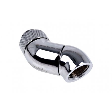 Alphacool compatible Eiszapfen Winkeladap dopp 45° | G1/4 AG auf G1/4 IG - Chrome