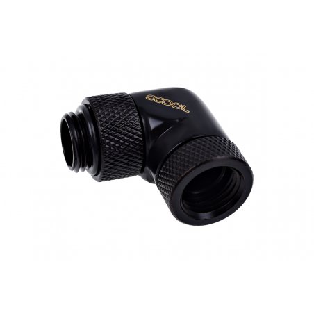 Alphacool compatible Eiszapfen Winkeladapter 90° bk | drehbar G1/4 AG auf G1/4 IG - 1011189