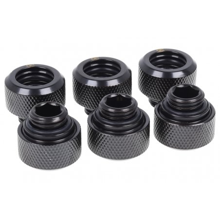 Alphacool compatible Eiszapfen 13mm HT Tülle 6/P bk | G1/4 Deep Black Sixpack - 1012836