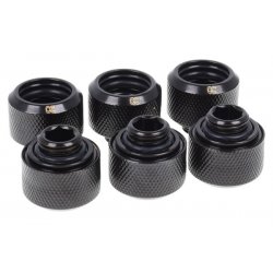 Alphacool compatible Eiszapfen 16mm HT Tülle 6/P bk | G1/4 Deep Black Sixpack - 1012838