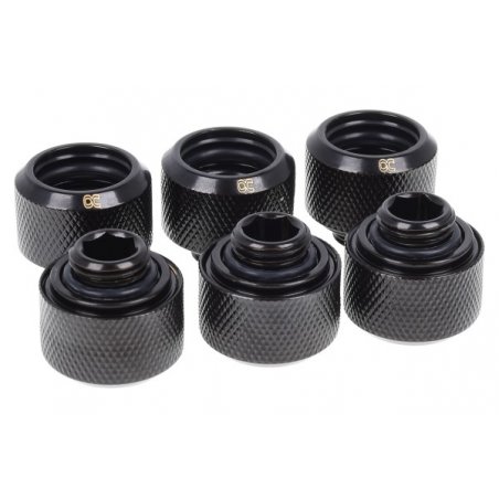 Alphacool compatible Eiszapfen 16mm HT Tülle 6/P bk | G1/4 Deep Black Sixpack - 1012838
