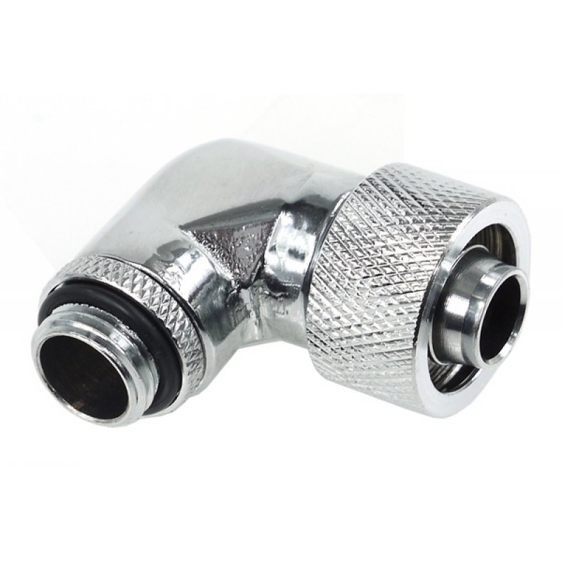 Alphacool compatible Anschraubt. 90° drehb.16mm 1/4 | HF16/10  Chrome - 62370