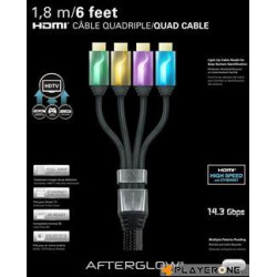 PDP - Afterglow - Cable HDMI Quadriple 1.80 M - GREEN/ORAN./PURP./BLUE