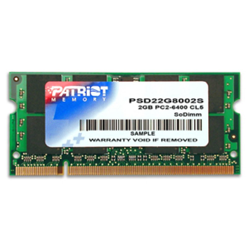 Patriot Memory DDR2 2GB CL5 PC2-6400 (800MHz) SODIMM module de mémoire 2 Go