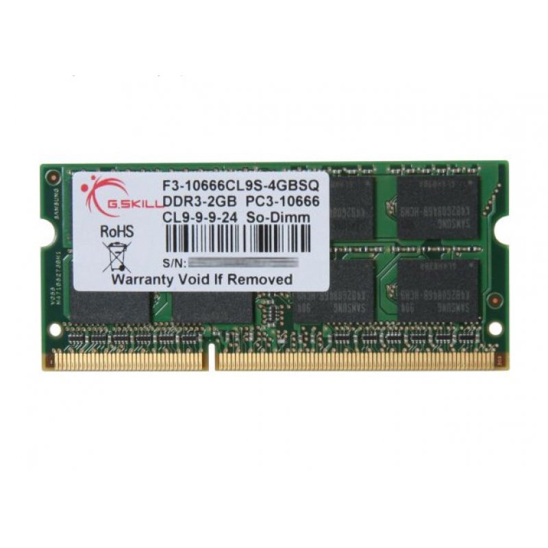 G.Skill F3-10666CL9S-4GBSQ memory module 4 GB 1 x 4 GB DDR3 1333 MHz