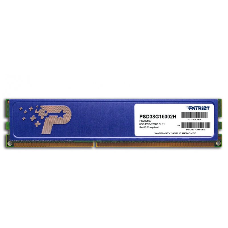 Patriot Memory DDR3 8GB PC3-12800 (1600MHz) DIMM module de mémoire 8 Go 2 x 4 Go 1500 MHz