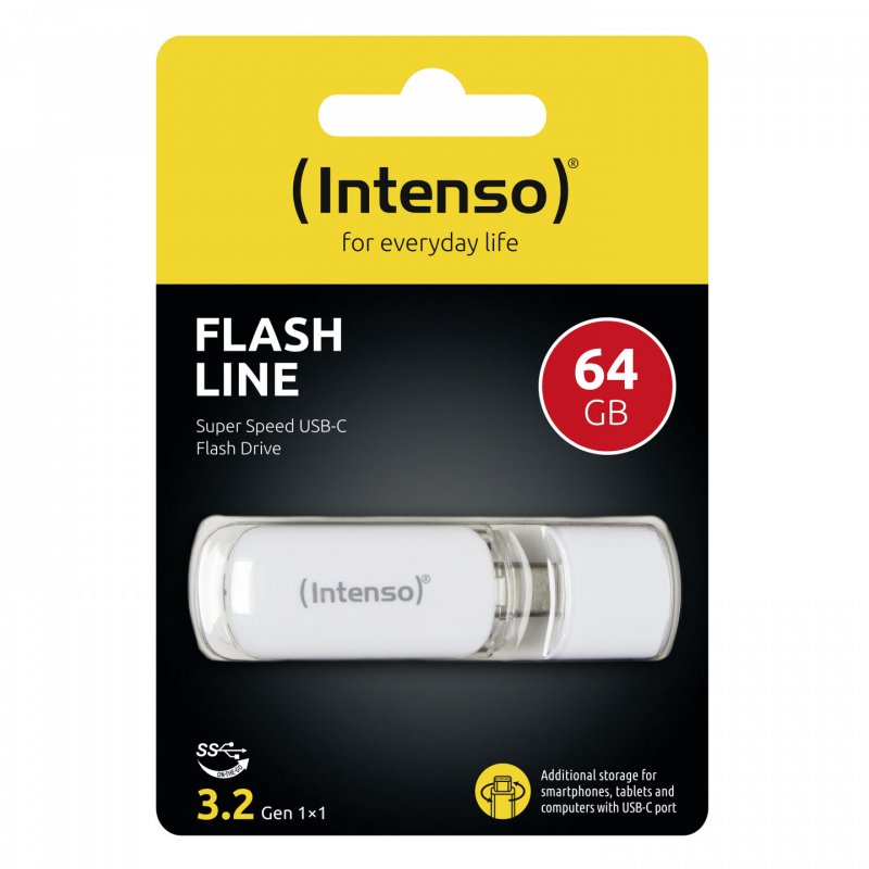 Intenso Flash Line USB flash drive 64 GB USB Type-C 3.2 Gen 1 (3.1 Gen 1) White