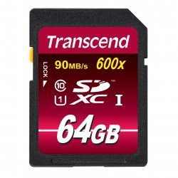 Transcend SD Card SDXC/SDHC Class 10 UHS-I 600x 64GB