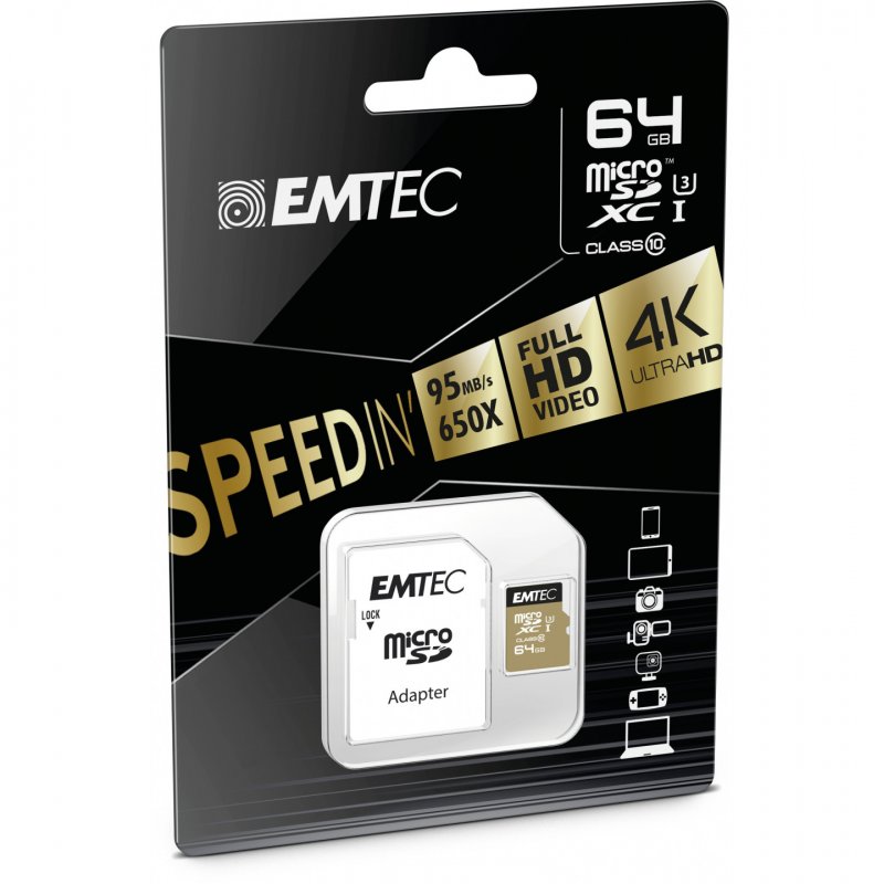 Emtec ECMSDM64GXC10SP memory card 64 GB MicroSDXC Class 10