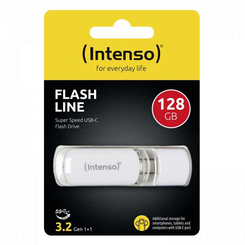 Intenso Flash Line USB flash drive 128 GB USB Type-C 3.2 Gen 1 (3.1 Gen 1) White