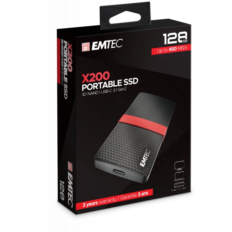 Emtec X200 128 GB Black, Red