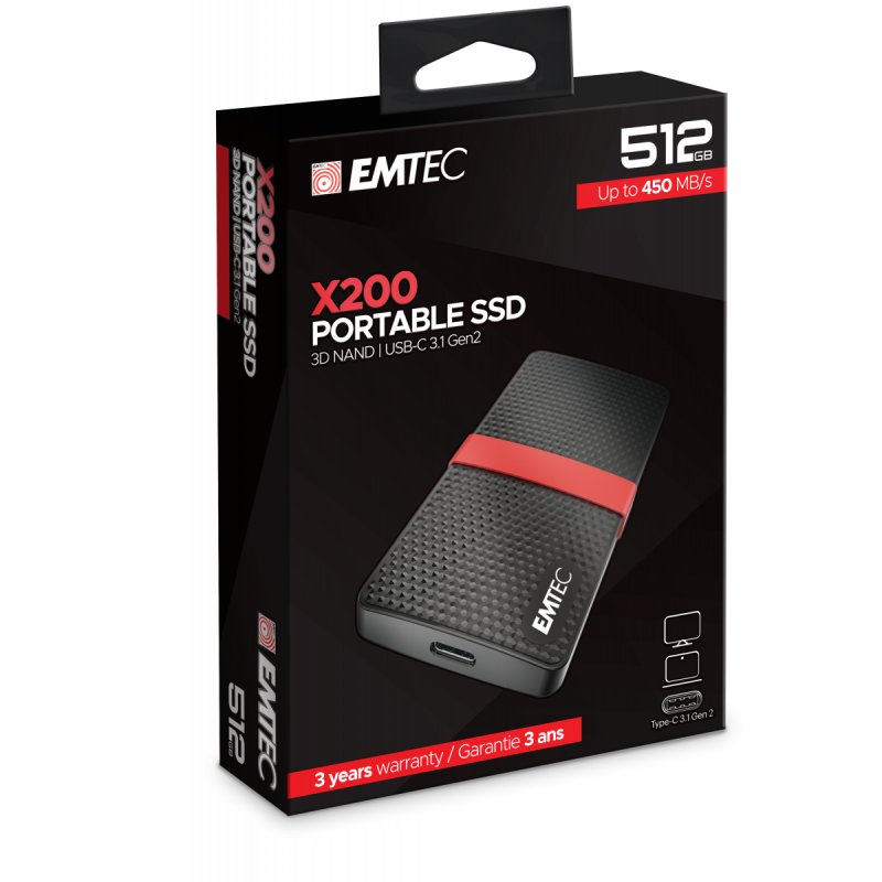 Emtec X200 512 GB Black, Red