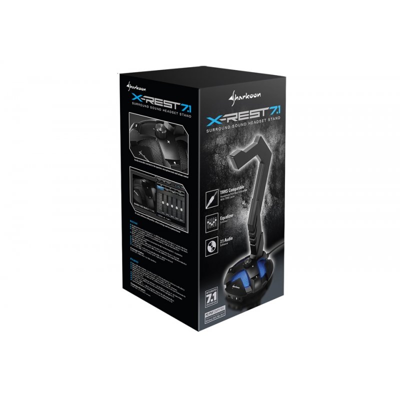Sharkoon X-Rest 7.1 Support actif Écouteurs, Casque Noir