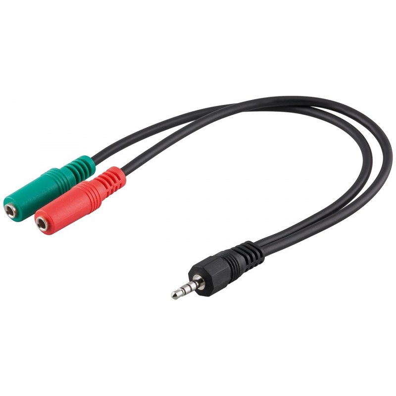 Goobay 50467 câble audio 0,3 m 3,5mm 2 x 3.5mm Noir, Vert, Rouge