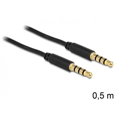 DeLOCK 3.5mm - 3.5mm, 0.5m câble audio 0,5 m 3,5mm Noir