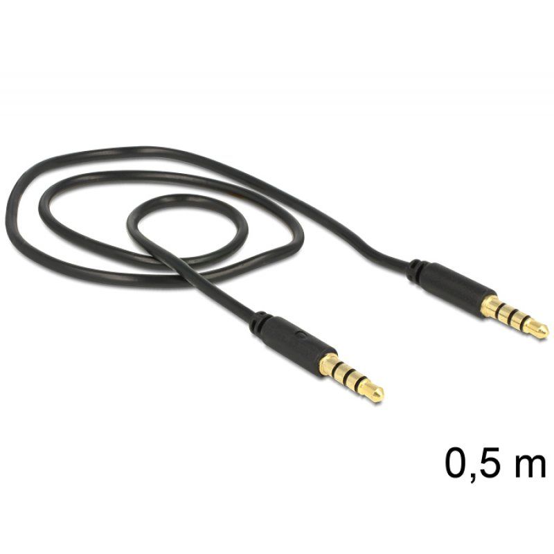 DeLOCK 3.5mm - 3.5mm, 0.5m câble audio 0,5 m 3,5mm Noir