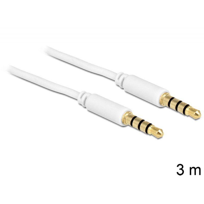 DeLOCK 3.5mm - 3.5mm, 3m audio cable White