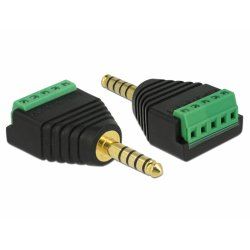 DeLOCK 65948 changeur de genre de câble 4.4 mm Bloc de raccordement Noir, Vert