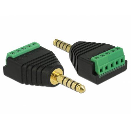 DeLOCK 65948 changeur de genre de câble 4.4 mm Bloc de raccordement Noir, Vert