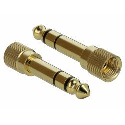 DeLOCK 65983 cable gender changer 6.35mm 3.5mm Gold