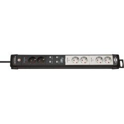 Brenn Connect Prem. Steckdosenl. 6-fach | H05VVF 3G1,5 / bk/gy / wifi / 3m