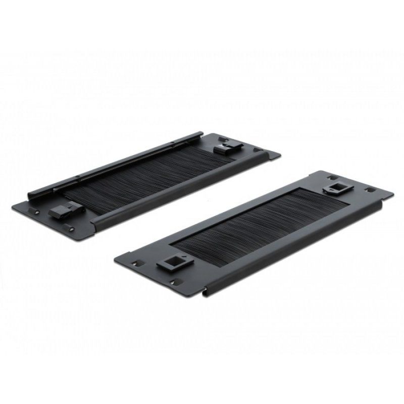 DeLOCK 10" Kabelmana. Bürstenleiste 2HE