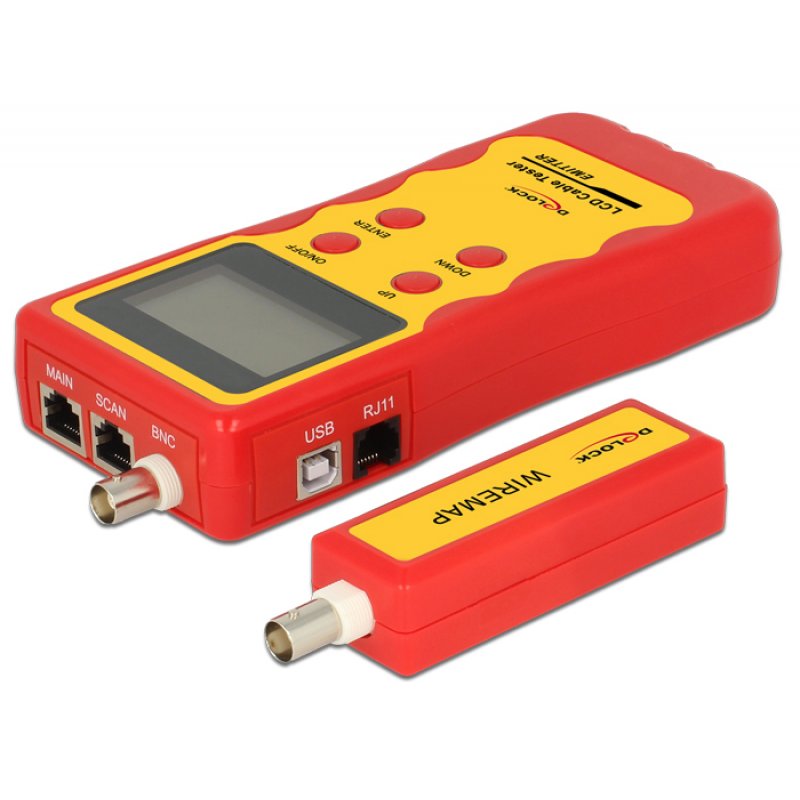 DeLOCK Netzwerk Tester RJ45/RJ12 BNC/USB | mit LCD Delock compatible