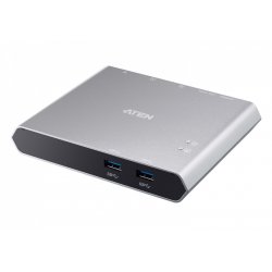 ATEN Commutateur de station d'accueil 2 ports USB-C Gen 1 avec transfert de l’alimentation